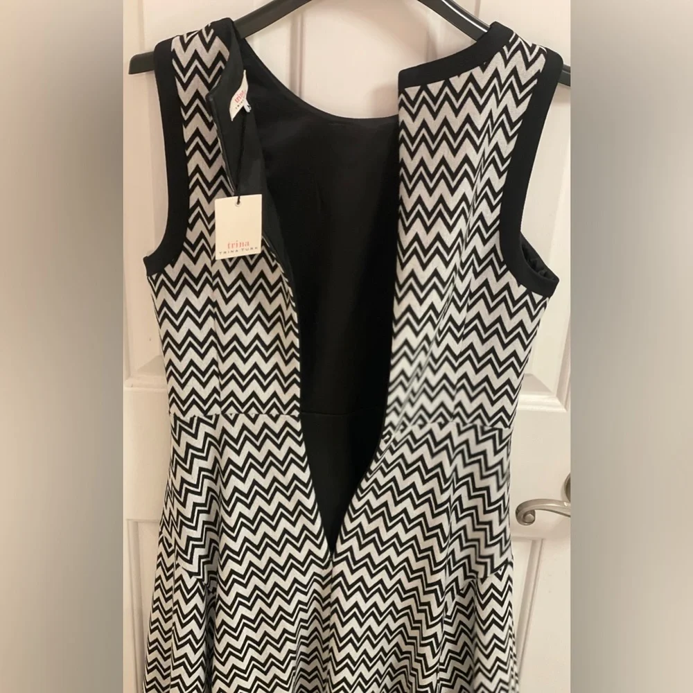 Sleeveless Chevron Dress— Trina Turk, Size Medium - Picture 6 of 15